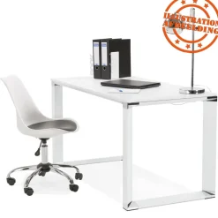 Petit bureau droit design 'XLINE' en bois blanc