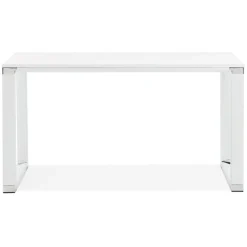 Petit bureau droit design 'XLINE' en bois blanc