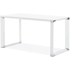 Petit bureau droit design 'XLINE' en bois blanc