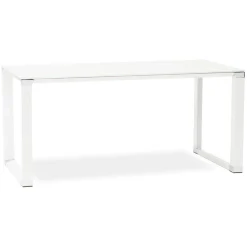 Petit bureau droit design 'XLINE' en verre blanc
