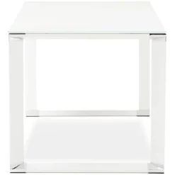 Petit bureau droit design 'XLINE' en verre blanc