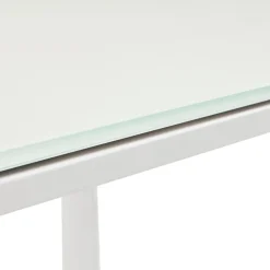 Petit bureau droit design 'XLINE' en verre blanc