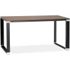 Petit bureau droit design 'XLINE' en bois finition Noyer et métal noir