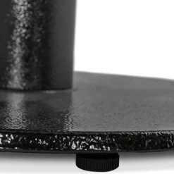 Petite table à diner 'BASTILLE' ronde en bois et fonte noire