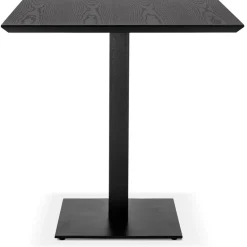 Petite table à diner carrée 'REGIS' en bois et fonte noire