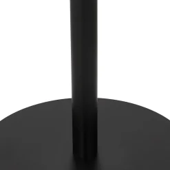 Petite table à diner 'DEXTER' ronde en bois noir et métal noir