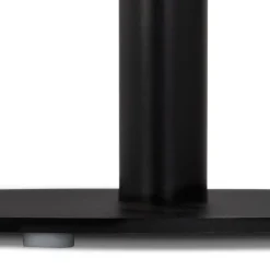 Petite table à diner 'DEXTER' ronde en bois noir et métal noir