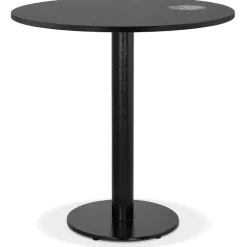 Petite table à diner 'LUCETTE' ronde en bois et fonte noire