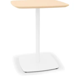 Petite table à diner 'PATATI' en bois finition naturelle et métal blanc