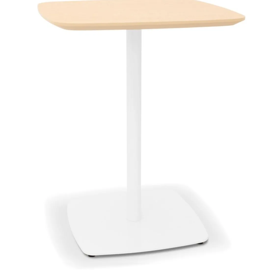 Petite table à diner 'PATATI' en bois finition naturelle et métal blanc