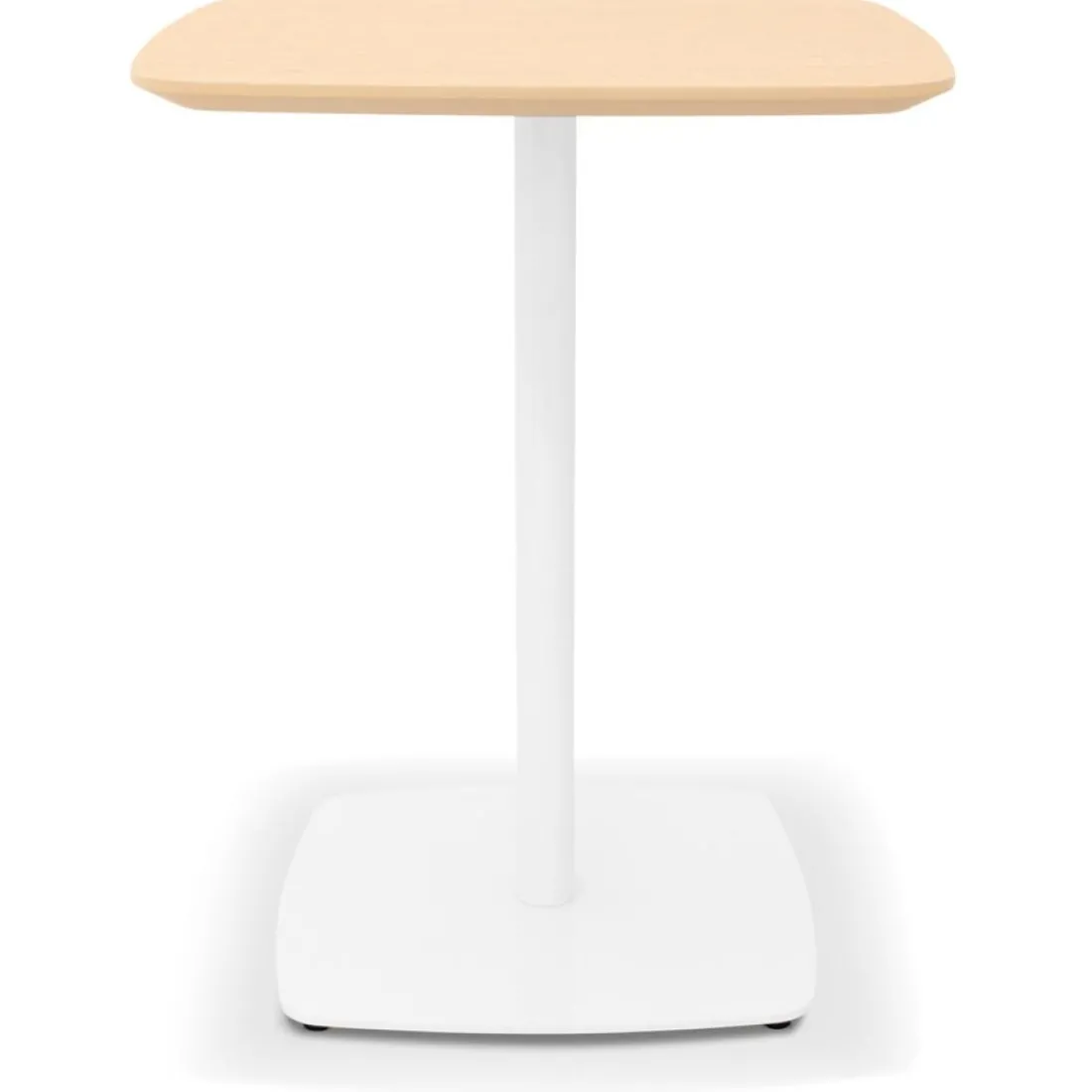 Petite table à diner 'PATATI' en bois finition naturelle et métal blanc