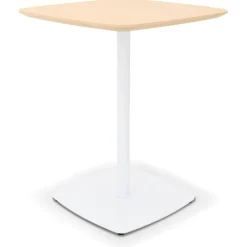 Petite table à diner 'PATATI' en bois finition naturelle et métal blanc