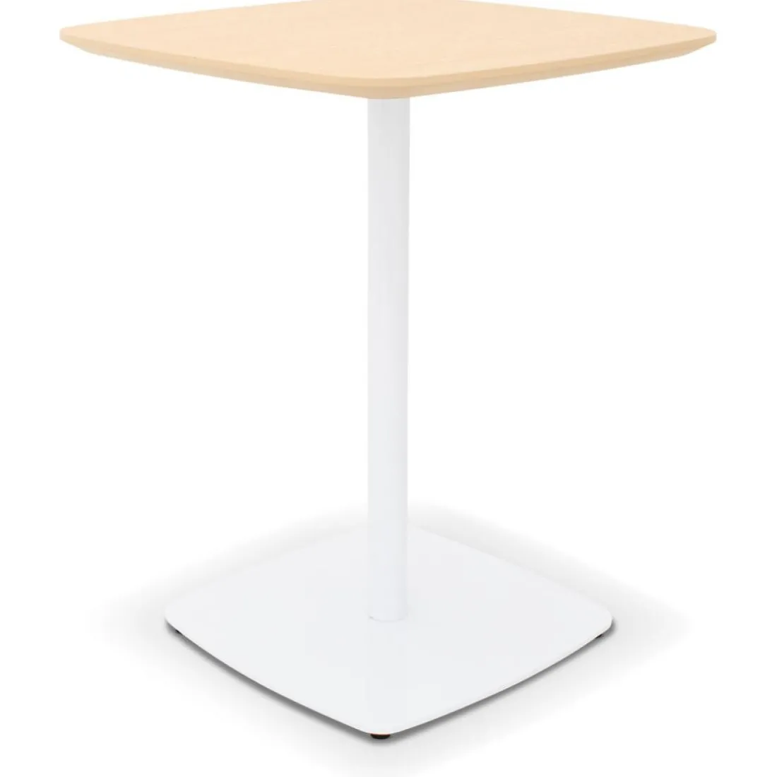 Petite table à diner 'PATATI' en bois finition naturelle et métal blanc