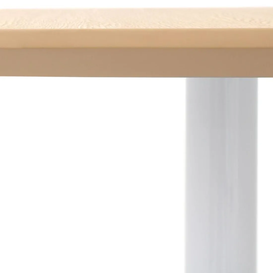 Petite table à diner 'PATATI' en bois finition naturelle et métal blanc