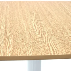 Petite table à diner 'PATATI' en bois finition naturelle et métal blanc