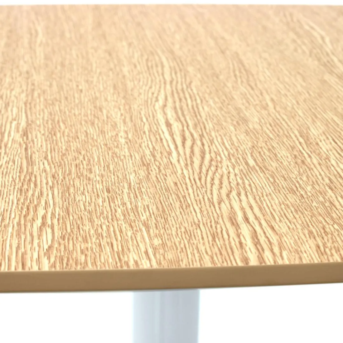 Petite table à diner 'PATATI' en bois finition naturelle et métal blanc