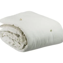 Plaid à points noués Élise – Craie – 140 x 200 cm