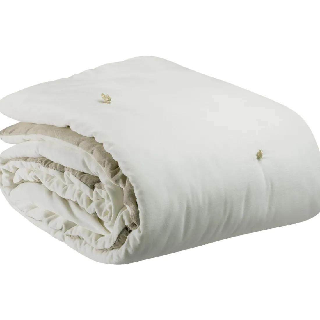 Plaid à points noués Élise – Craie – 140 x 200 cm