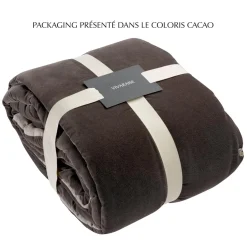 Plaid à points noués Élise – Craie – 140 x 200 cm