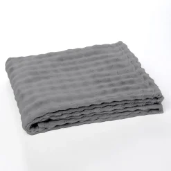 Plaid Damier en Polyester 130 x 180 BIEN AU CHAUD Acier