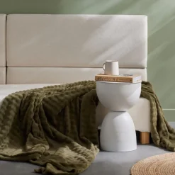 Plaid Damier en Polyester 130 x 180 MATCHA Matcha