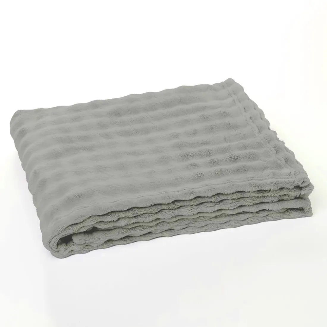 Plaid Damier en Polyester 180 x 220 BIEN AU CHAUD Beige