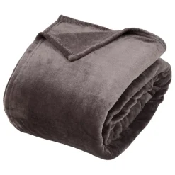 Plaid flanelle Ollis 260x240cm - gris foncé