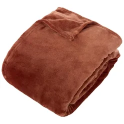 Plaid flanelle Ollis 260x240cm - terracotta