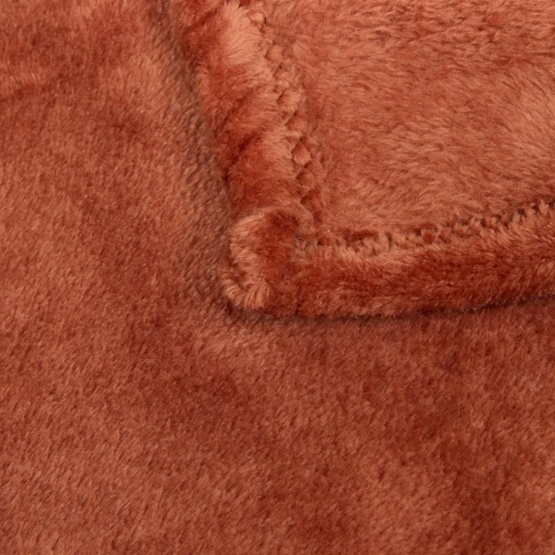 Plaid flanelle Ollis 260x240cm - terracotta
