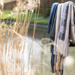 Plaid recyclé Isabel uni Nuage 130 x 160