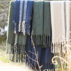 Plaid recyclé Isabel uni Nuage 130 x 160