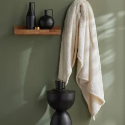 Plaid Teddy en Polyester 130 x 180 MATCHA + MOKA Creme