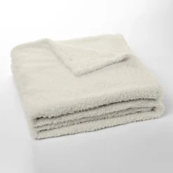 Plaid Teddy en Polyester 130 x 180 MATCHA + MOKA Creme