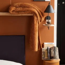 Plaid Teddy en Polyester 130 x 180 MOKA Caramel