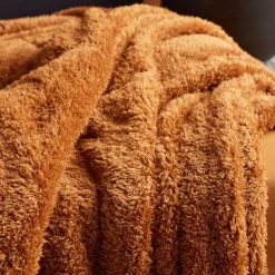 Plaid Teddy en Polyester 130 x 180 MOKA Caramel