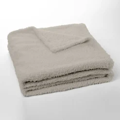 Plaid Teddy en Polyester 130 x 180 BIEN AU CHAUD Beige