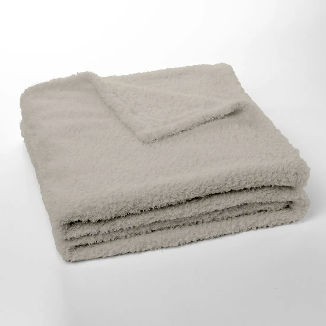 Plaid Teddy en Polyester 130 x 180 BIEN AU CHAUD Beige