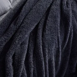 Plaid Teddy en Polyester 130 x 180 BIEN AU CHAUD Fusain