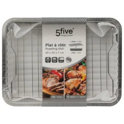 Plat à rôtisserie en inox Gris