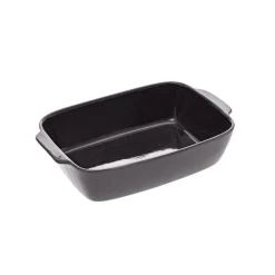 Plat rectangulaire 32x20cm gris anthracite en céramique