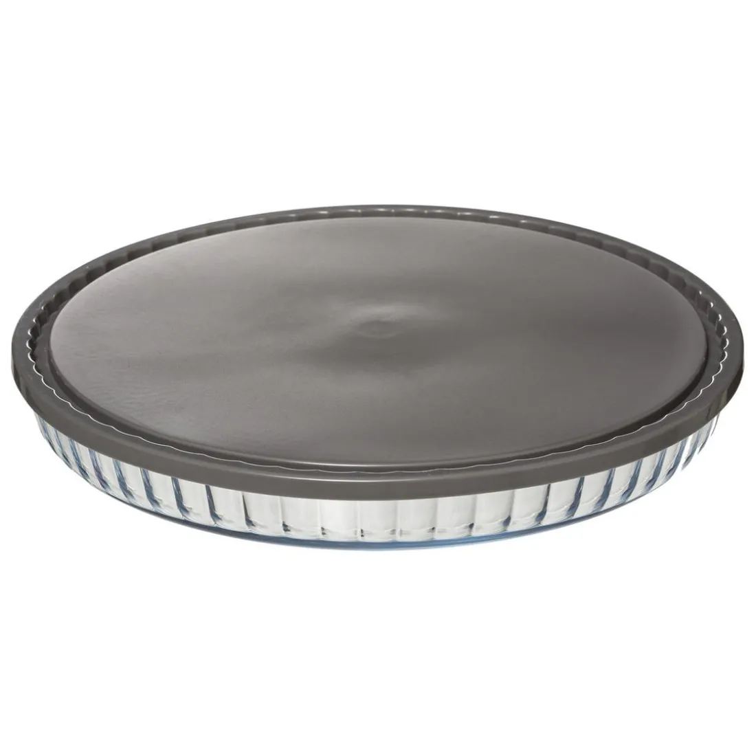 Plat Tarte en Verre et Couvercle 30