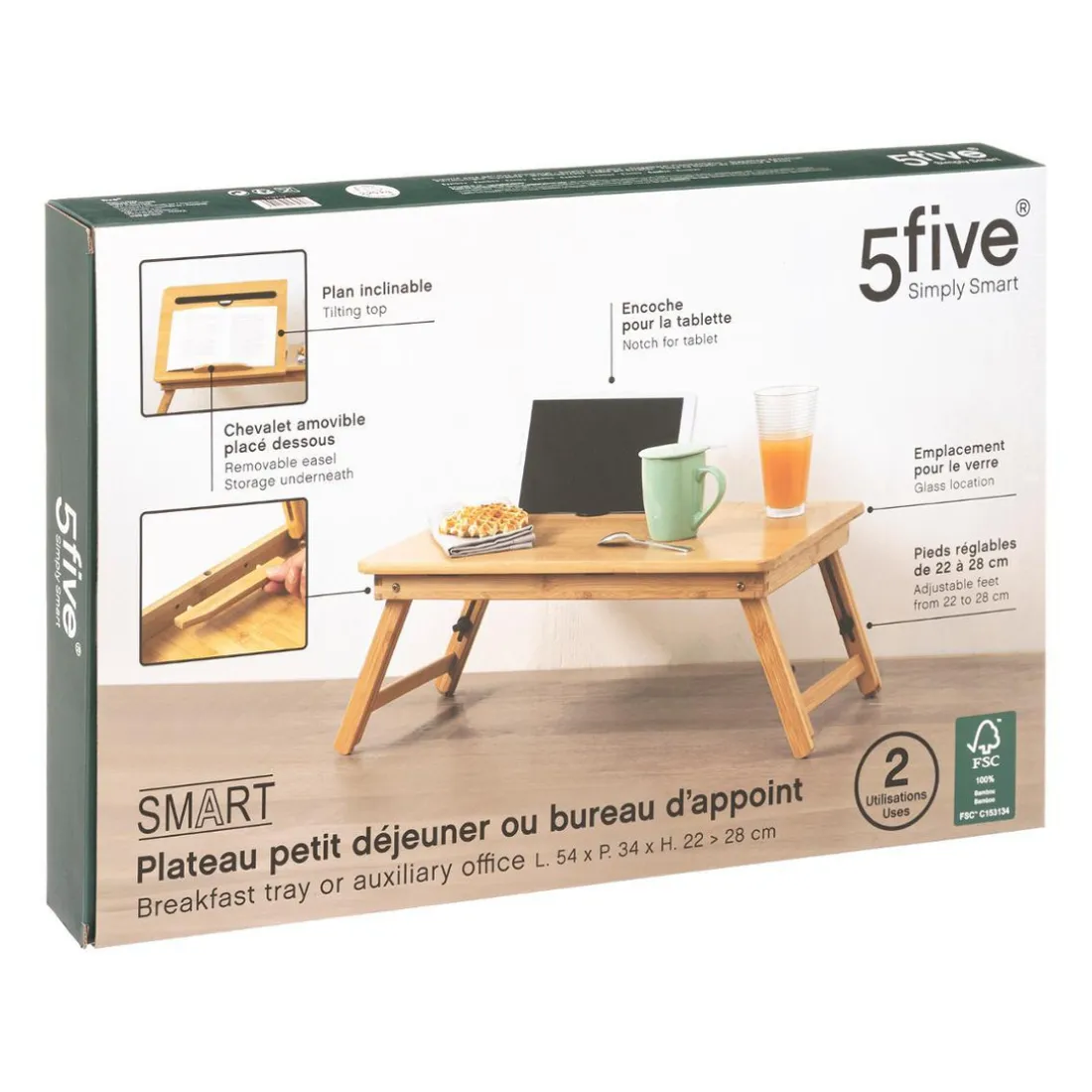 Plateau avec pieds en bambou