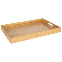 Plateau avec poignées en bambou