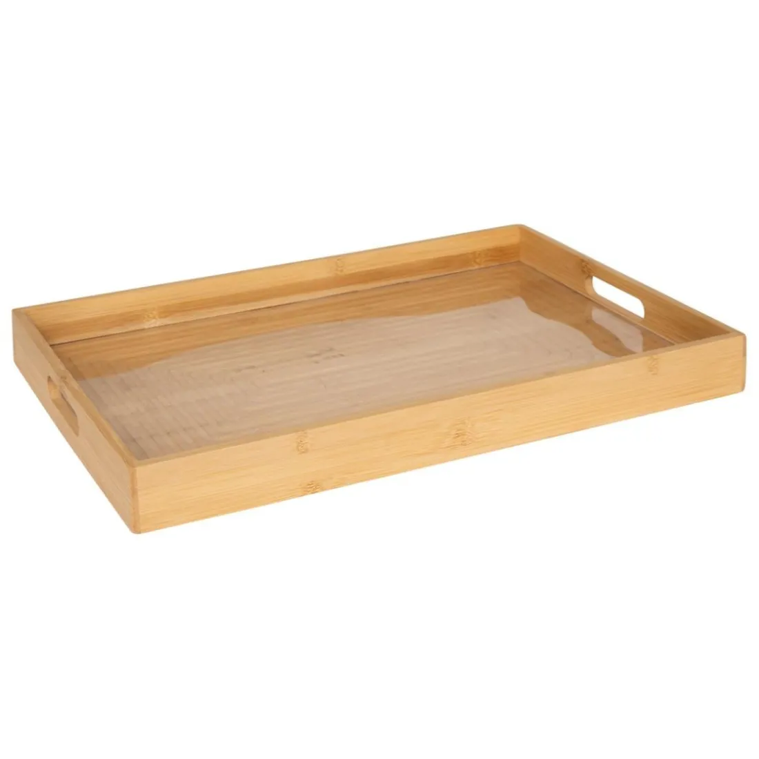 Plateau avec poignées en bambou