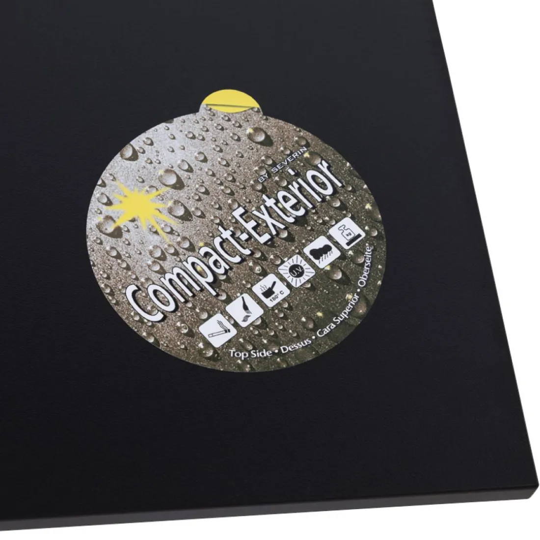 Plateau de table 'PLANO' carré noir en résine compressée