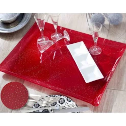 Plateau Rouge Imprimé - ANTHEA