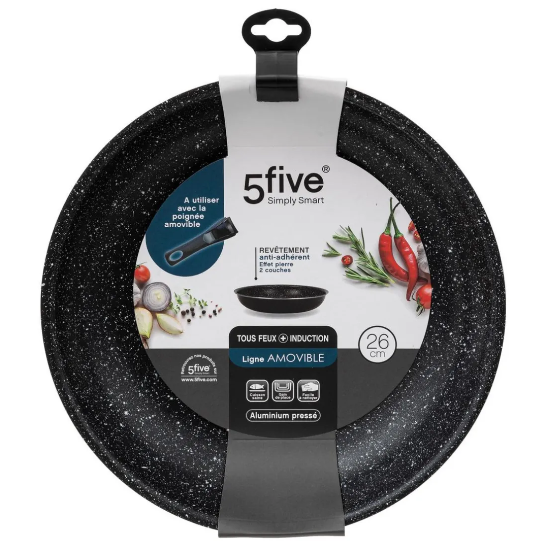 Poêle aluminium pressé amovible 26 cm