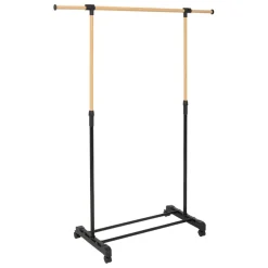 Portant à vêtements extensible effet bois