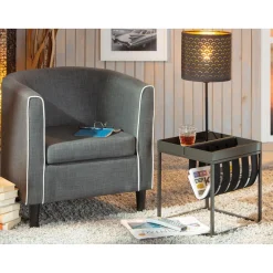 Porte magazines en Métal et Feutre Gris Anthracite MAGGA