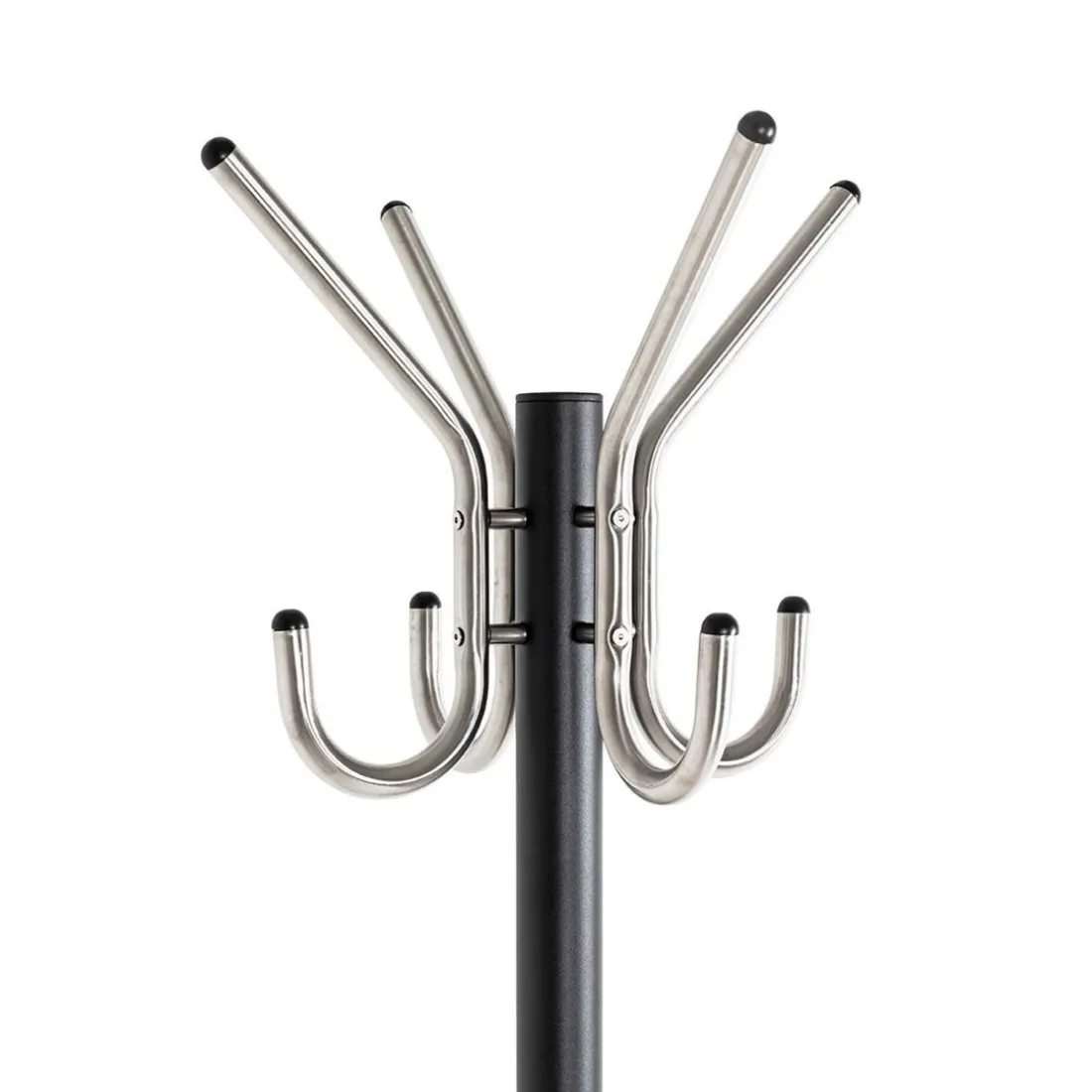 Porte manteau noir avec crochets et porte parapluie en laqué alu